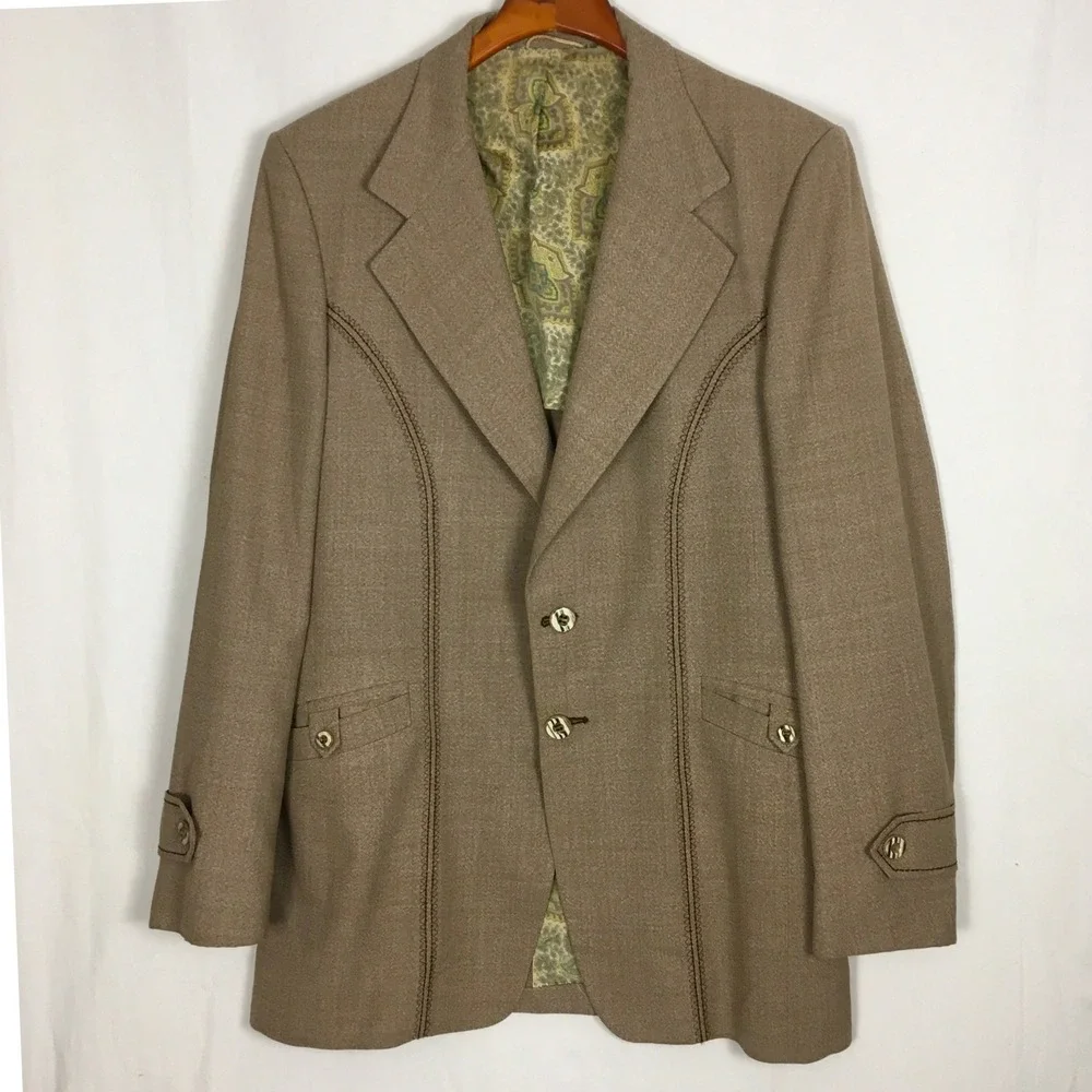 J.‎ Howard Ltd. Vintage 70s Men's Western Blazer Sports Coat Tan